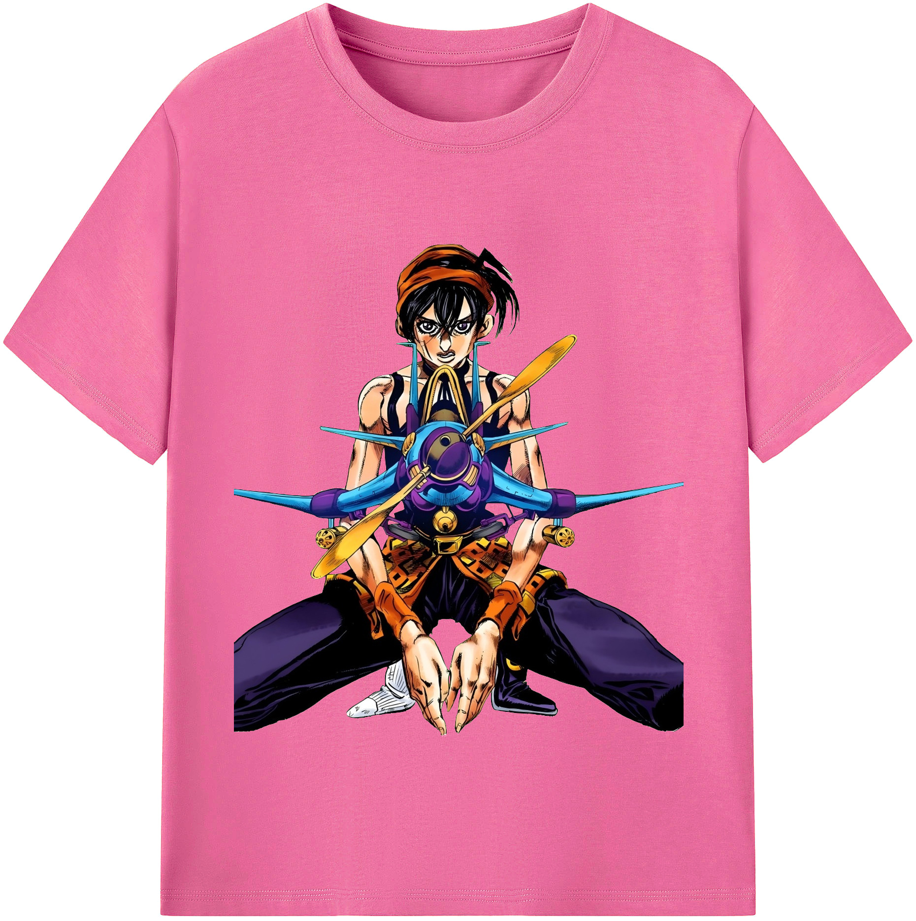 （画像用） ジョジョの奇妙な冒険 ナランチャ?ギルガ JoJo's Bizarre Adventure Narancia Ghirga レディースカジュアルプリントTシャツ（綿100％）